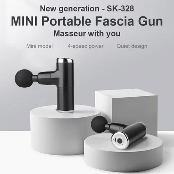 Nešiojamų 4 Pavara USB Mini Masažas Ginklą Raumenų Massager Pistoletas Elektrinis Kūno Poilsis Skausmo Lieknėjimo Formuojant Fitneso Įranga