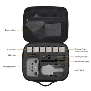 Nešiojamų Kelionių lagaminas, Krepšys DJI Mavic Oro Drone 2 Priedai, Laikymo Krepšys, atsparus smūgiams Pečių Apsaugos Atveju Rankinės