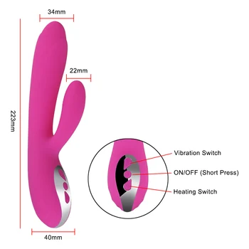 OLO Triušis Dildo Šildymo Vibratorius 12 Greičio G Spot Klitorio Stimuliatorius Makšties Massager Sekso Žaislai Moterims, Suaugusiųjų Produktas