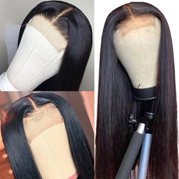 ONETIDE 28 30 32 colių kaulų tiesiai nėriniai priekiniai perukas ilgai Brazilijos nėriniai priekiniai Žmogaus Plaukų Perukai moterims, nėriniai priekinio uždarymo perukas