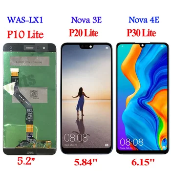 ORIGINALĄ Huawei 30 Lite LCD Nova 4e Ekranas Jutiklinis Ekranas skaitmeninis keitiklis Skirtas Huawei P40 Lite LCD Ekranas P20 Lite LCD P10 Ekranas