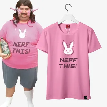 OW D. VA Pink Rabbit Sweety Unisex Trumpas Rankovės Cosplay T-shirt,Dvi Unisex Tees marškinėliai Pora Marškinėliai D. va Cosplay Nemokamas Pristatymas