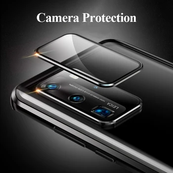 Objektyvo kamera, apsaugos Samsung Galaxy S20 S20Plus S20Ultra Note20Note20Ultra dvipusis grūdinto stiklo magnetinės telefono dėklas