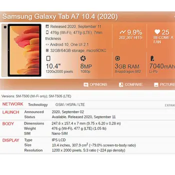 Odos Stovėti Padengti Protector For Samsung Galaxy Tab A7 10 4 colių 2020 Cver Samsung 