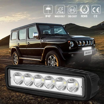 Offroad LED darbo šviesos diodų (LED šviesos inžinerijos 18W 12V didelio ryškumo sunkvežimių lemputė 18W juostelės šviesos Juosta Dėmesio Potvynių Lempos TSLM1