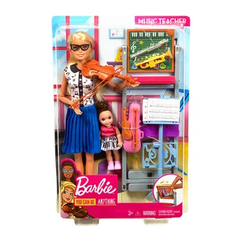 Originalias Barbie Lėlės, Muzikos Mokytojas ir Mokinys Lėlės Rinkinys Mergina Žaislas Barbie Smuikas Mergina Mokymosi Rinkinys Žaislo Mergina Dovanos FXP18