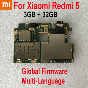 Originalus, Atrakinta 3GB 32GB Global FirmWare Darbo Mainboard Xiaomi Redmi 5 Hongmi 5 Plokštė Grandinės Mokestis Flex Kabelis