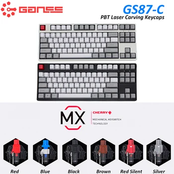 Originalus GANSS GS87-C Laidinio Cherry MX Jungiklis Mechaninė Žaidimų Klaviatūra su PBT Dažų Sublimacijos keycaps Žaidėjus Tipas-C USB Prievadas