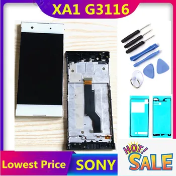 Originalus LCD Ekranas SONY Xperia XA1 LCD su Touch Ekranas skaitmeninis keitiklis Asamblėjos XA1 G3116 G3112 G3115 Ekranas su karkasu