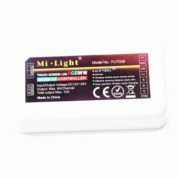 Originalus Mi Šviesos RGBWW LED Valdiklis DC12V-24V 10A 2.4 G RD LED Dimeris 3528 5050 RGB+WW CW ( RGB+BMT ) LED šviesos Juostelės