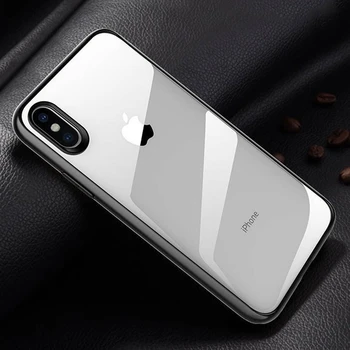 Originalus Xiaomi Phone Case For iPhone X XR XS Max 8 7 Plius Skaidrios TPU PC Korpuso Krepšys, atsparus smūgiams Spalvinga Kadrą Galinį Dangtelį