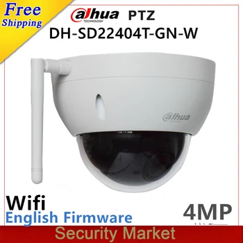 Originalus dahua anglų SD22404T-GN-W WiFI IP 4MP HD Tinklo Mini Dome PTZ 4x optinis priartinimas belaidžių IP VAIZDO stebėjimo Kamera su logo