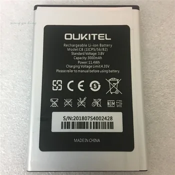 Originalus oukitel C8 Baterija Naujas 5.5 colių oukitel C8 Mobiliojo Telefono Baterija 3000mAh su Sekimo Numerį