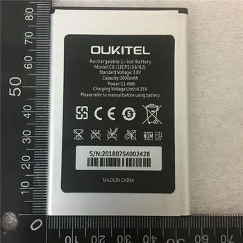 Originalus oukitel C8 Baterija Naujas 5.5 colių oukitel C8 Mobiliojo Telefono Baterija 3000mAh su Sekimo Numerį