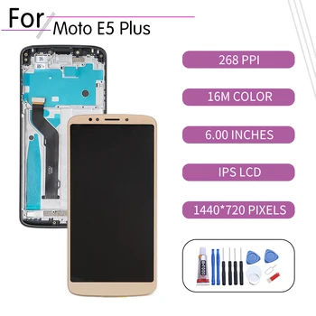 Originalą Motorola Moto E5 Plius LCD Jutiklinis Ekranas skaitmeninis keitiklis Asamblėjos Motorola E5 Plus Ekranas withFrame Pakeitimo XT1924