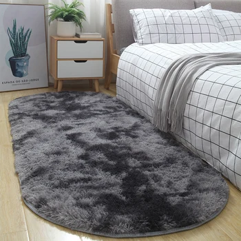 Ovalo formos, miegamajame kiliminė danga, Šiaurės paprastas storas pliušinis kilimas kambarį naktiniai kilimėlis gradientas, kilimas vaikų nuskaitymo kilimas La alfombra