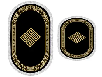 Ovalo formos su Kutais 2'li Vonios Kilimėlis Komanda Ženklas Juodojo Aukso