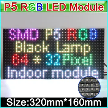 P5 Patalpų Spalvotas LED Ekranas, Modulis 320mm x 160mm ,RGB SMD 3 1 P5 LED Panel 64x32 LED Ekranas Vaizdo Siena Modulis