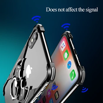 PADCOVER Gpgb Žiedas turėtojas Formos Metalo oro Pagalvė Atveju iPhone XR XS X XS Max Atveju su žiedo laikiklio Korpuso Metalo Bamperio Dangtelis