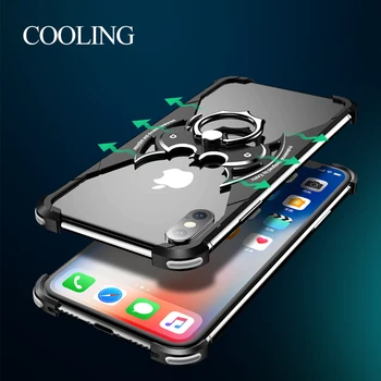 PADCOVER Gpgb Žiedas turėtojas Formos Metalo oro Pagalvė Atveju iPhone XR XS X XS Max Atveju su žiedo laikiklio Korpuso Metalo Bamperio Dangtelis
