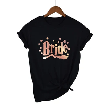 PADDY DIZAINO Vestuviniai Bachelorette Šalis Nuotaka Bridesmaid, Maid of Honor T-shirt Rose Laiškas Spausdinti Moterų Vestuvių T Marškiniai Plius Dydis