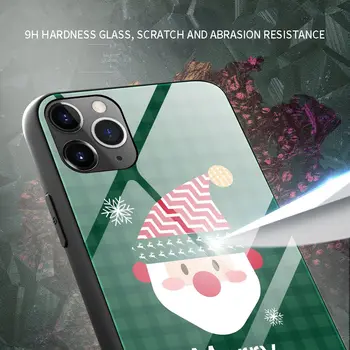 PINZHENG Animacinių filmų Kalėdų Telefono dėklas Skirtas iPhone 8 7 6s 6 Plus Stiklo Apsaugos Atveju 