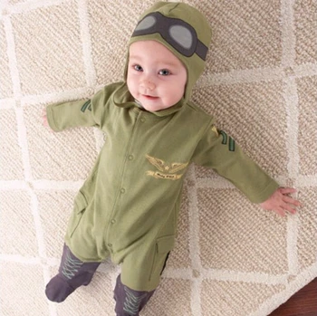 PPY-34 2020 naujas kostiumas berniukui, slankmačiai naujagimiui drabužius kūdikiui berniukas drabužiai vaikams pilotas slankmačiai kūdikiams ilgomis rankovėmis jumpsuit + hat