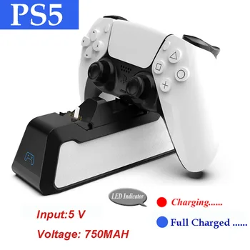 PS5 Dual Usb Handvat Snelle 5V 720Mah Opladen Doko Stotis Stovu Įkrovikliu Voor Play Station 5 PS5 Žaidimų valdiklis Joypad Kreiptuką