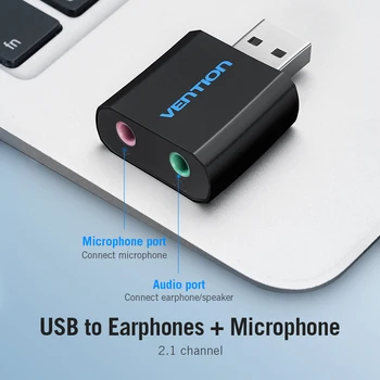 Paj USB Garso plokštė USB Garso Sąsaja yra Išorės 3.5 mm Mikrofoną, Audio Adapteris, Garso plokštė Nešiojamas PS4 Ausinių Garso plokštės