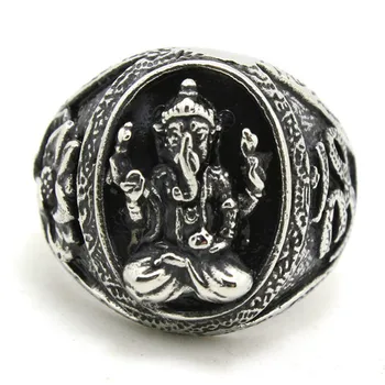 Paramos Dropship Dydis 7-13 Ganesh Žiedas, Nerūdijančio Plieno, Mados Ganesh Palaima Žiedas