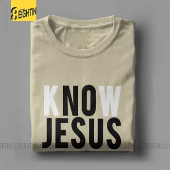 Pažinti Jėzų Žinoti, Taikos Krikščionių Marškinėliai vyriški Minkštas Crewneck Tee Marškinėliai Medvilnė Prekės Marškinėliai Trumpas Rankovėmis Plius Dydis Specialiųjų