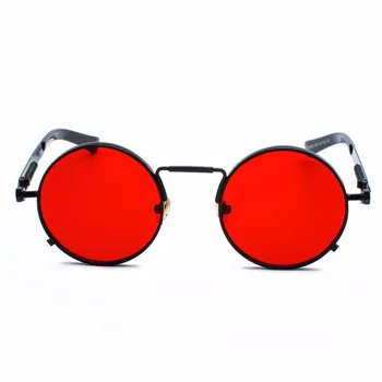 Peekaboo išvalyti red akiniai nuo saulės vyrams steampunk 2019 metalo rėmas retro vintage turas saulės akiniai moterims juoda uv400