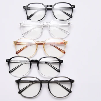 Peekaboo korėjos stiliaus dideli akiniai moterų optinis TR90 mados akiniai vyrams, aišku, objektyvas, skaidrus, geltona dovanos