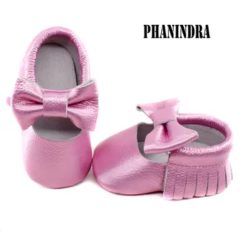 Phanindra 2020 nauja Originali Oda Kūdikių mokasinai mergaičių aukso laivapriekio-mazgas Pirmą Vaikštynės, Minkštas Kūdikio batai Bamblys Kūdikių Pakraštyje Batai