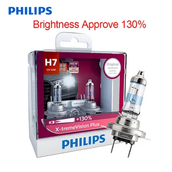Philips H7 X-treme Vision Plus 12V 55W Auto Halogeninės Automobilio Lempos EEK Patvirtinti 130% Ryškesnis 12972XVP S2, Pora