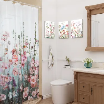 Pink Gėlių Sienos Meno Tapybos Drobės Gėlių Plakatai Troba Nuotraukų ir Spaudinių Šiaurės Gyvenamasis Kambarys Miegamasis Vonios kambarys Dekoro