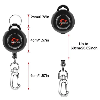 Piscifun 3PCs Musė Susiejimas Zinger Susitraukimo Įrankių Laikiklis Klipą Pririšti Ištraukiama Ženklelis Ritės Laikiklį Vest Pack Key Chain