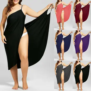 Plius Dydis Moterų Bikini Padengti Iki Sarongas Paplūdimio Pareo Wrap Strappy Suknelė Atostogų UK