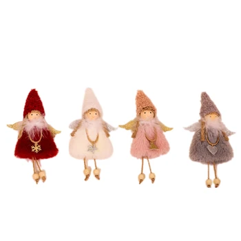 Pliušinis Angelas Pakabukas/Cute Girl Kabinti Granulių Lėlės/XMAS Dekoras/Darbalaukio Langų Apdaila/Kalėdų Eglutė Dress Up/Kalėdų Dovana