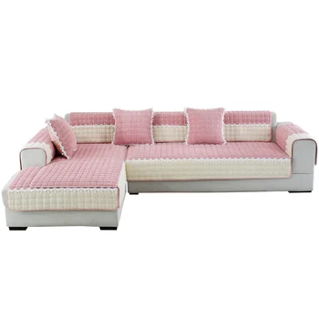 Pliušinis sofos pagalvėlių, žiemos ir rudens universalus sofa anti-slydimo pagalvėlės, modernus minimalistinio sofa rankšluostį