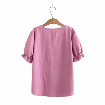Plus size O kaklo Medvilniniai siuvinėjimo moterų prarasti tshirts 2020 naujas vasaros atsitiktinis ponios minkštas t marškiniai, moterų topai marškinėliai navy