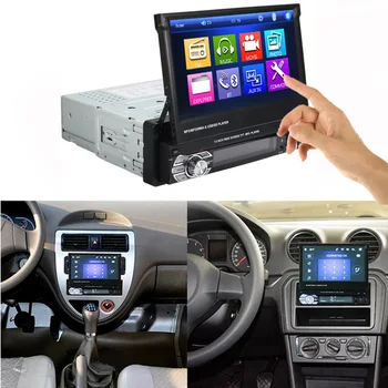 Podofo Vienas din Automobilio radijo MP5 Grotuvas GPS Navigacija, Multimedia car audio stereo 