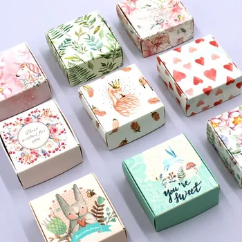 Popierinių vestuvių saldainių dėžutė 65x65x30mm 20pcs pakavimo naujas stilius flamingas /gėlių /širdies/rabbit gražią figūrą spausdinti dėžutė lėktuvas