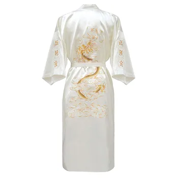 Prabanga Moterų Siuvinėjimo Dragon Chalatai, Plius Dydis 3XL Kinijos Pižamą Nightdress Tradicinių naktiniai drabužiai Kimono Vonia Suknelė Homewear
