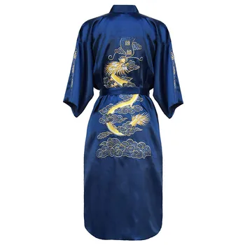 Prabanga Moterų Siuvinėjimo Dragon Chalatai, Plius Dydis 3XL Kinijos Pižamą Nightdress Tradicinių naktiniai drabužiai Kimono Vonia Suknelė Homewear