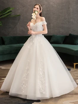 Prabangių Vestuvių Suknelė Kamuolys Suknelė 2019 Nauja Nuotaka Brangioji Princesė Nėrinių Suknelė Vestuvių Suknelės