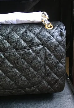 Prabangos Prekės Double Flap Bag Aukščiausios Kokybės Avikailis Odos Krepšiai Moterų 2021 Dizaineris Ikrai CrossBody Peties Grandines Maišelį 25cm