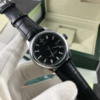 Prabangos prekės klasikiniai vyriški žiūrėti paprastas stilius serijos odinis dirželis riešo laikrodžiai Automatinė kvarcas laikrodžio verslo suknelė reloj