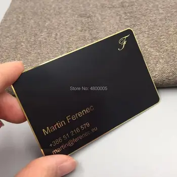 Prabangus aukso logotipas/žodžiai rodo matte black spausdinimas metalo valstybių kortelės