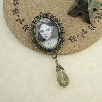 Princesė gothic lolita priedai Weinstein rankų darbo sagė 2.8*6cm derliaus dažymo mergina maskuotis sagė corsage pin XZ002